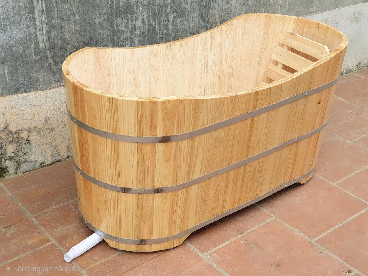 Bồn Tắm Gỗ Cao Cấp Dáng Nằm Dài 130cm - Độ Bền lên tới 10 Năm