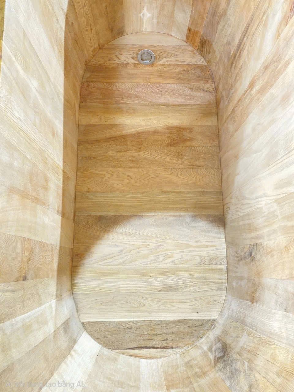 Bồn Tắm Gỗ Pơ Mu Oval Dáng Nằm Cao Cấp
